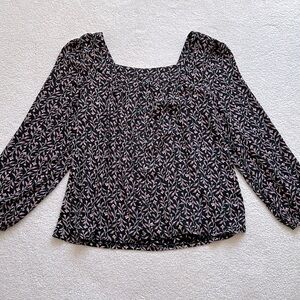 LOFT Floral-Print Peasant Top